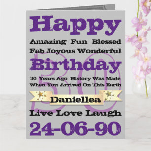 Personalized Name Birthday Words Happy Birthday Card