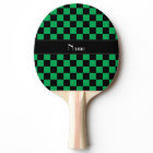 Personalized name black and green checkers