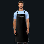 Personalized Name Black and white Apron<br><div class="desc">Personalize this modern apron with a name. Black and white,  simple and thoughtful.

Makes for a great gift.</div>