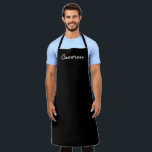 Personalized Name Black and white Apron<br><div class="desc">Personalize this modern apron with a name. Black and white,  simple and thoughtful.

Makes for a great gift.</div>