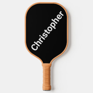 Personalized Name Black and White Pickleball Paddle