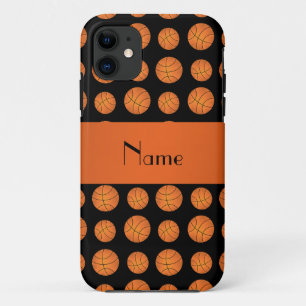 Personalized name black basketballs iPhone 11 case