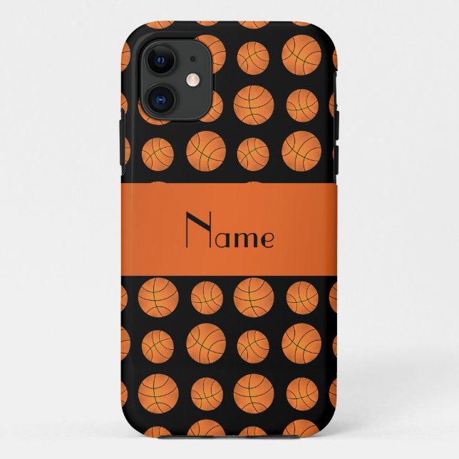 Personalized name black basketballs Case-Mate iPhone case (Back)