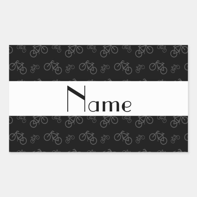 Personalized name black bicycle pattern sticker (Front)