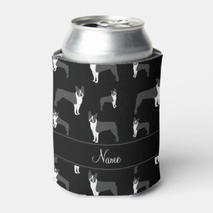 Personalized name black boston terrier can cooler