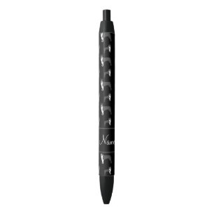 Personalized name black boston terrier ink pen