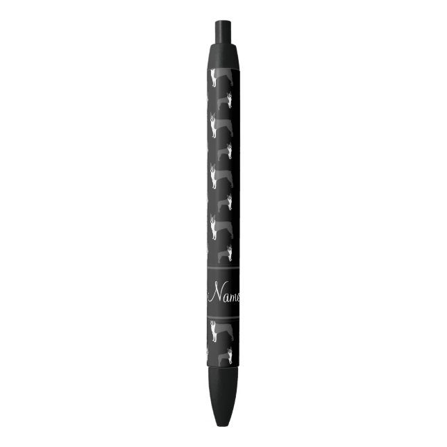 Personalized name black boston terrier ink pen (Front Vertical)