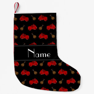 Personalized name black boxing pattern small christmas stocking