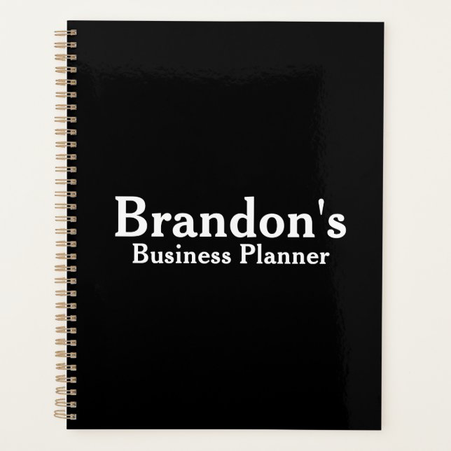 Personalized Name | Black Business Planner (Front)
