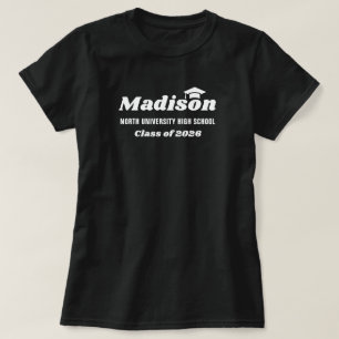 Personalized Name Black Class of 2022 Graduation T-Shirt