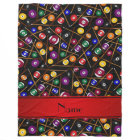 Personalized name black colourful pool pattern