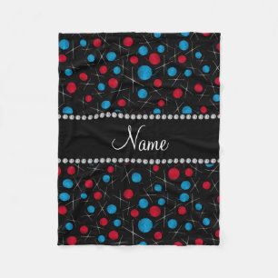 Personalized name black crochet pattern fleece blanket