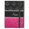 Personalized name black damask pink glitter