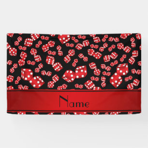 Personalized name black dice pattern banner
