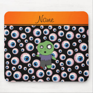 Personalized name black eyeballs zombie mouse pad