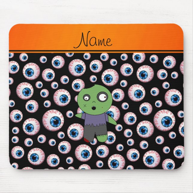 Personalized name black eyeballs zombie mouse pad (Front)