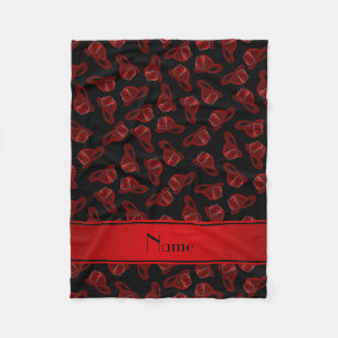 Personalized name black fire helmets fleece blanket