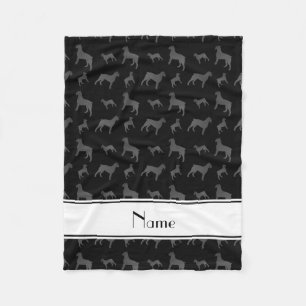 Personalized name black Giant Schnauzer dogs Fleece Blanket