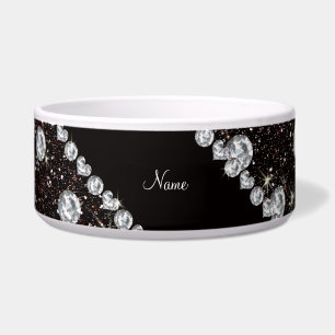 Personalized name black glitter diamonds