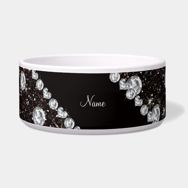 Personalized name black glitter diamonds (Front)