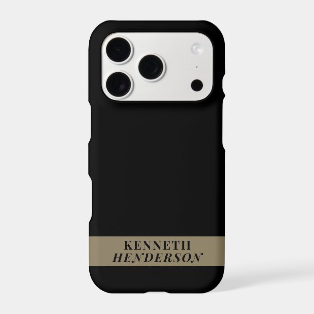 Personalized Name Black Gold Minimalist Elegant (Back)
