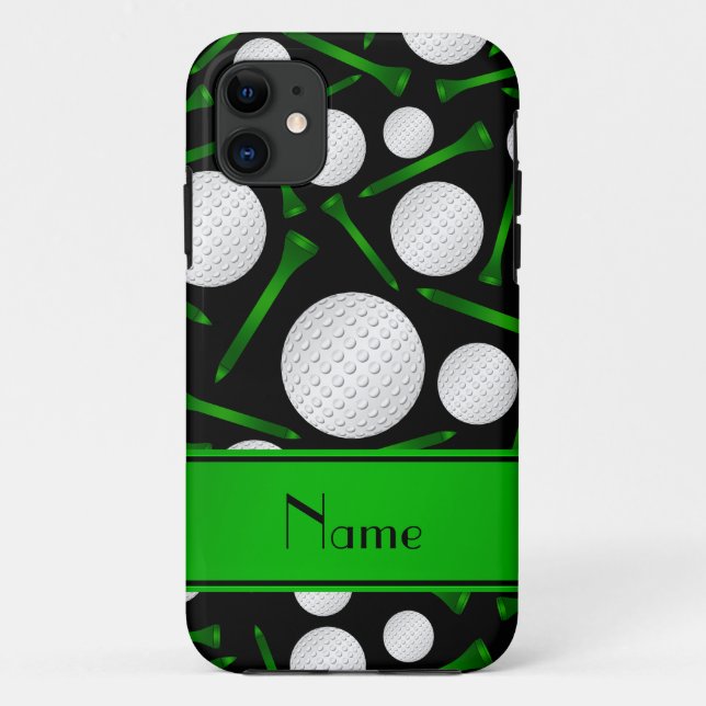 Personalized name black golf balls tees Case-Mate iPhone case (Back)