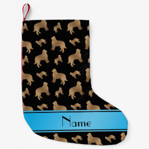 Personalized name black Otterhound dogs Small Christmas Stocking