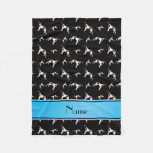 Personalized name black Pointer dogs Fleece Blanket