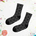 Personalized Name Black Socks<br><div class="desc">Make these socks your own. Personalized it by using your own name and click the customize button and change the colour to what you want. Got roommates or children? They will never steal your socks again. Perfect for any occasion that you need a small gift: Fathers Day, Mothers Day, Christmas,...</div>