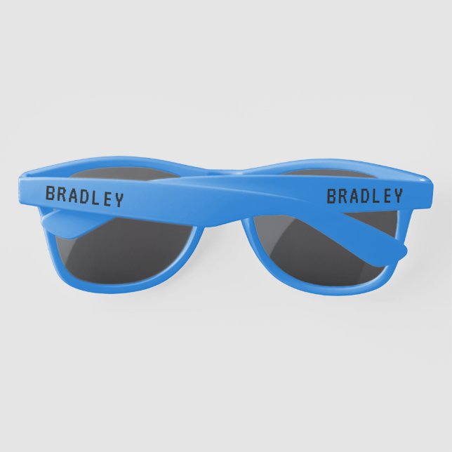 Personalized Name Black Summer Party Favour Sunglasses (Back)