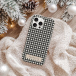 Personalized Name Black Vintage Gingham Plaid Chic iPhone 16 Case<br><div class="desc">Looking for a stylish design with a personal touch? This classic gingham pattern brings a fresh, clean look with a modern twist. The timeless black and white chequered design is sleek and simple, perfect for those who love minimalist styles. Add your name to the customizable nameplate for that extra bit...</div>
