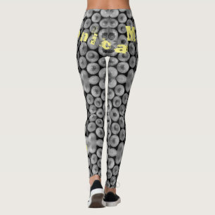 Personalized Name Black & White Pencil Leggings