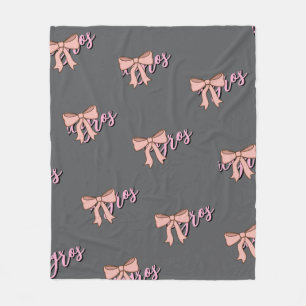 Personalized name blanket with bow, gift for girls