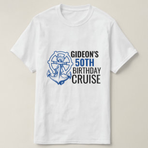 Personalized Name Blue Anchor Cruising Birthday T-Shirt