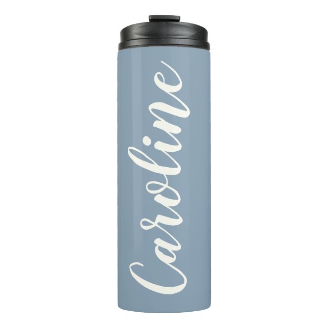 Personalized Name Blue Bachelorette Party Favour Thermal Tumbler (Front)