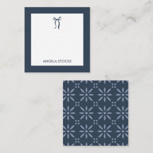 Personalized Name Blue Bow Card