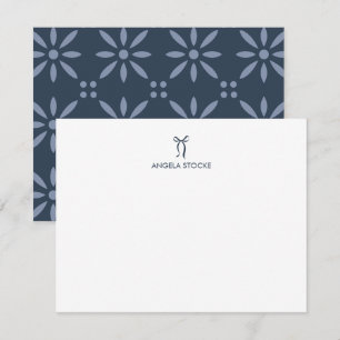 Personalized Name Blue Bow Card