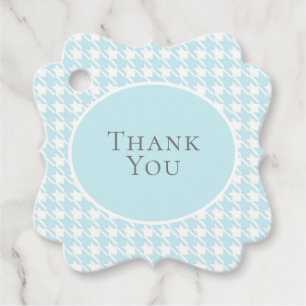 Personalized Name Blue Check Plaid Favour Tags