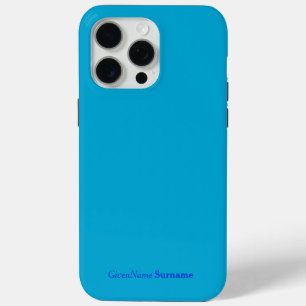 Personalized Name Blue Colour Minimalist  iPhone 15 Pro Max Case