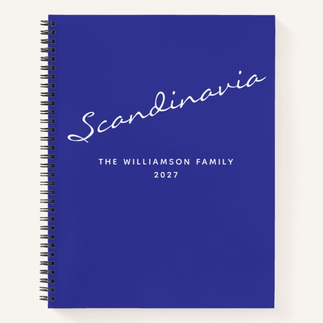 Personalized Name Blue Destination Travel Journal  (Front)