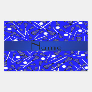 Personalized name blue lacrosse sticker
