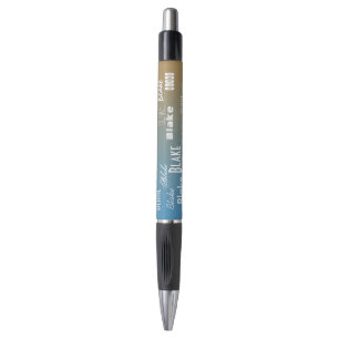Personalized Name Blue peach sunset   Pen