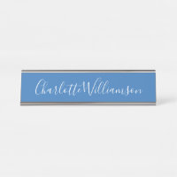 Personalized Name Blue Script Elegant Professional