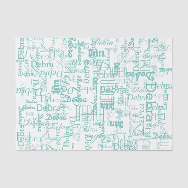 Personalized Name Blue Tissue Pape Tissue Paper (Front)