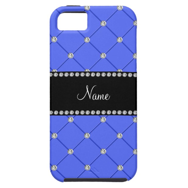 Personalized name blue tuft diamonds Case-Mate iPhone case (Back)