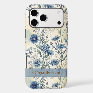 Personalized Name Blue Wildflowers