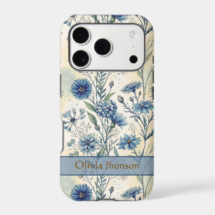 Personalized Name Blue Wildflowers