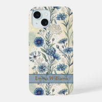 Personalized Name Blue Wildflowers