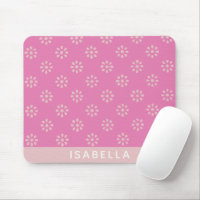 Personalized Name Boho Floral Daisy Girly Pink