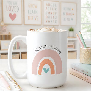 Personalized Name Boho Rainbow Homeschool Coffee Mug